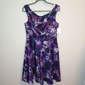 David's Bridal Purple Watercolor Formal Dress